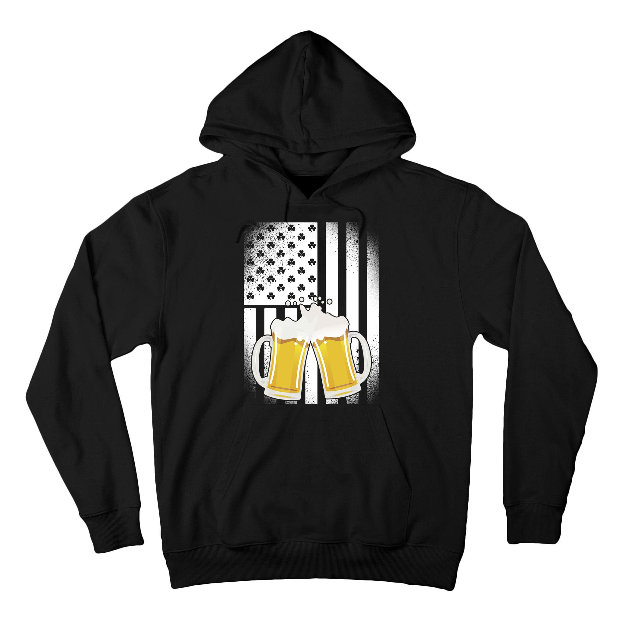 St. Patricks Day Beer Shamrock American Flag Tall Hoodie