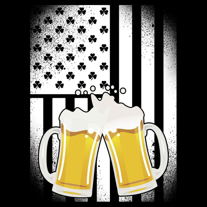 St. Patricks Day Beer Shamrock American Flag Tank Top