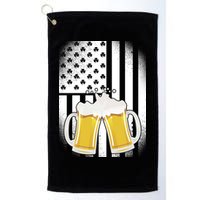 St. Patricks Day Beer Shamrock American Flag Golf Towel