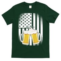 St. Patricks Day Beer Shamrock American Flag T-Shirt