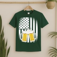 St. Patricks Day Beer Shamrock American Flag T-Shirt