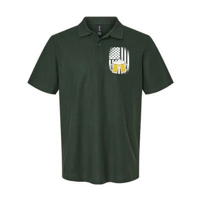 St. Patricks Day Beer Shamrock American Flag Polo