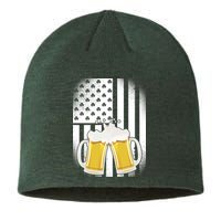 St. Patricks Day Beer Shamrock American Flag Sustainable Beanie