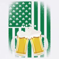 St. Patricks Day Beer Shamrock American Flag Garment-Dyed Sweatshirt