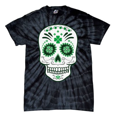 Saint Patrick's Day Lucky Irish Sugar Skull Tie-Dye T-Shirt