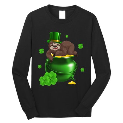 Saint Patrick's Day Gift For Sloth Lovers Women Long Sleeve Shirt