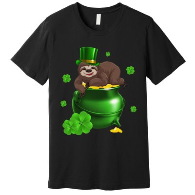 Saint Patrick's Day Gift For Sloth Lovers Women Premium T-Shirt