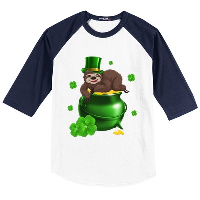 Saint Patrick's Day Gift For Sloth Lovers Women Baseball Sleeve Shirt