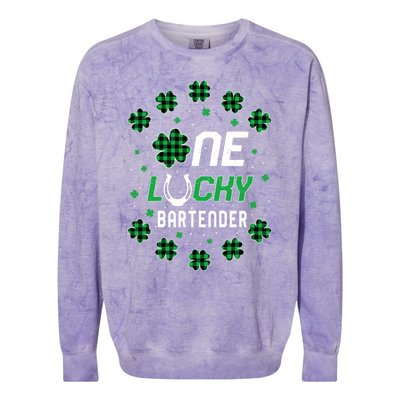 St Patricks Day Prek Kinder One Lucky Bartender Meaningful Gift Colorblast Crewneck Sweatshirt