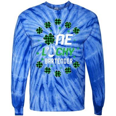 St Patricks Day Prek Kinder One Lucky Bartender Meaningful Gift Tie-Dye Long Sleeve Shirt