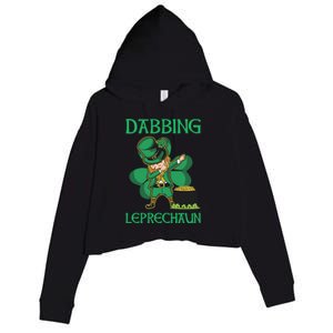 St Patricks Day Dabbing Leprechaun Boys Girls Men Crop Fleece Hoodie