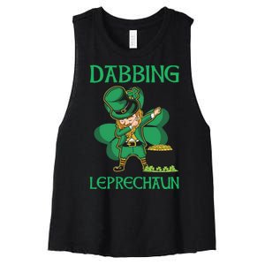 St Patricks Day Dabbing Leprechaun Boys Girls Men Women's Racerback Cropped Tank