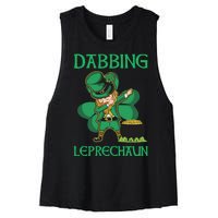 St Patricks Day Dabbing Leprechaun Boys Girls Men Women's Racerback Cropped Tank