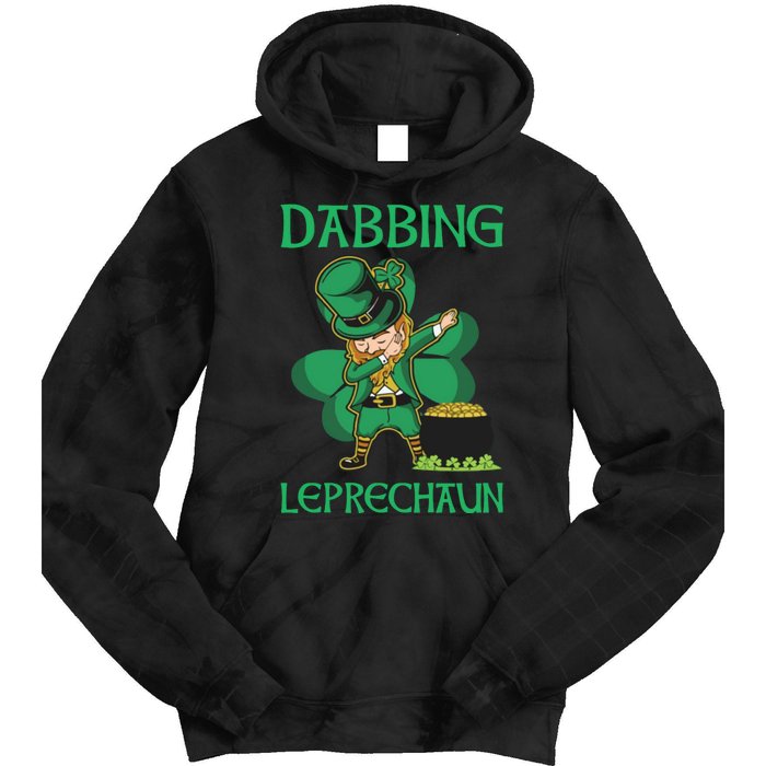 St Patricks Day Dabbing Leprechaun Boys Girls Men Tie Dye Hoodie