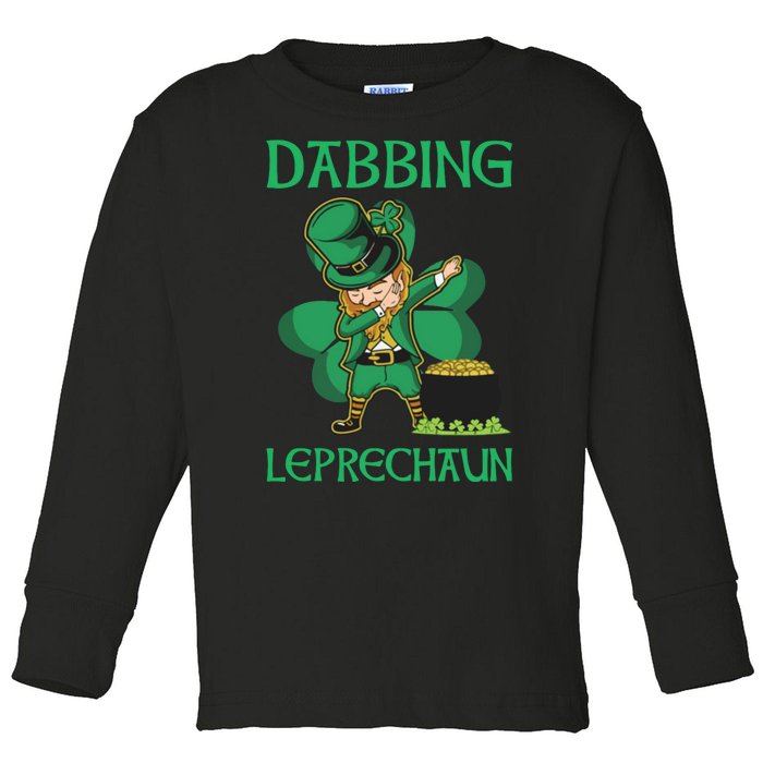 St Patricks Day Dabbing Leprechaun Boys Girls Men Toddler Long Sleeve Shirt