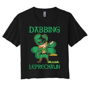 St Patricks Day Dabbing Leprechaun Boys Girls Men Women's Crop Top Tee