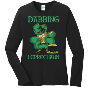 St Patricks Day Dabbing Leprechaun Boys Girls Men Ladies Long Sleeve Shirt