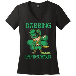 St Patricks Day Dabbing Leprechaun Boys Girls Men Women's V-Neck T-Shirt