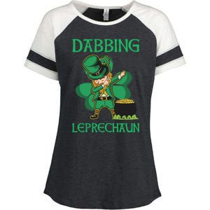 St Patricks Day Dabbing Leprechaun Boys Girls Men Enza Ladies Jersey Colorblock Tee