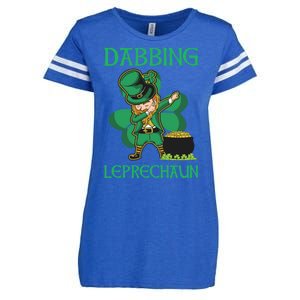 St Patricks Day Dabbing Leprechaun Boys Girls Men Enza Ladies Jersey Football T-Shirt