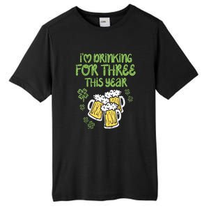 St Patricks Day For Three Im Drinking Pregnancy Dad Baby Gift Tall Fusion ChromaSoft Performance T-Shirt