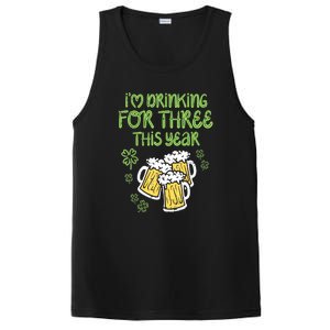 St Patricks Day For Three Im Drinking Pregnancy Dad Baby Gift PosiCharge Competitor Tank