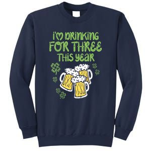 St Patricks Day For Three Im Drinking Pregnancy Dad Baby Gift Sweatshirt