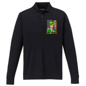 St Patricks Day Funny Joe Happy Easter Leprechaun Biden Gift Performance Long Sleeve Polo