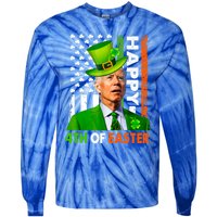 St Patricks Day Funny Joe Happy Easter Leprechaun Biden Gift Tie-Dye Long Sleeve Shirt