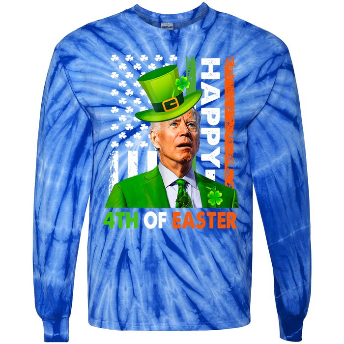 St Patricks Day Funny Joe Happy Easter Leprechaun Biden Gift Tie-Dye Long Sleeve Shirt