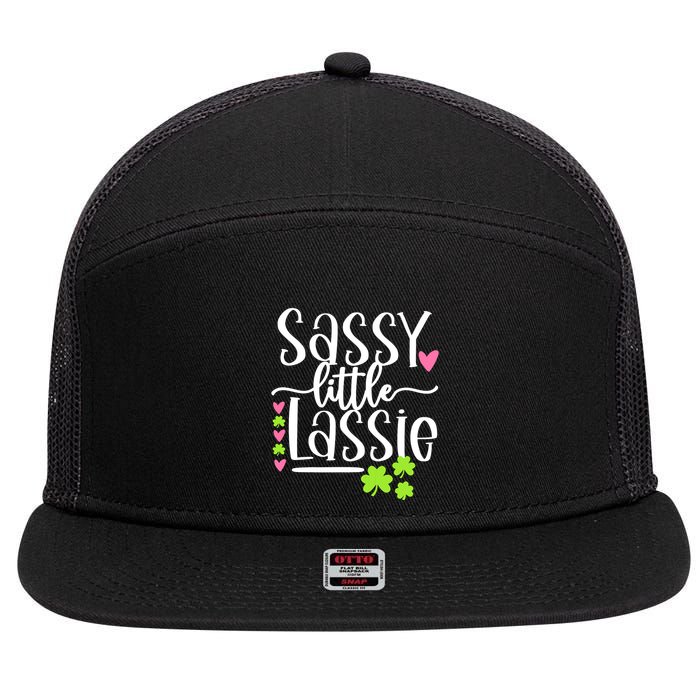 St Patricks Day Baby Sassy Little Lassie 7 Panel Mesh Trucker Snapback Hat