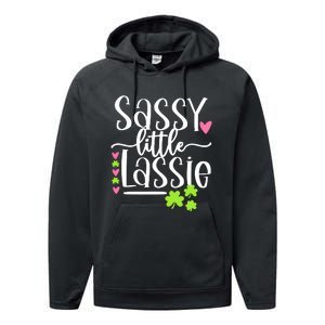 St Patricks Day Baby Sassy Little Lassie Performance Fleece Hoodie