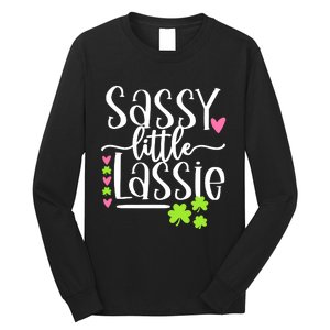 St Patricks Day Baby Sassy Little Lassie Long Sleeve Shirt