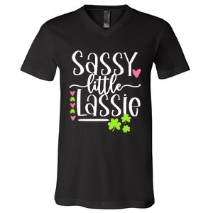 St Patricks Day Baby Sassy Little Lassie V-Neck T-Shirt