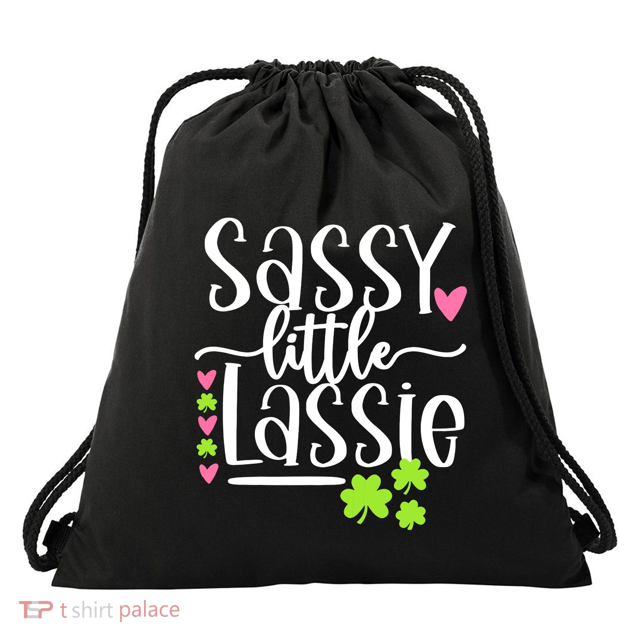 St Patricks Day Baby Sassy Little Lassie Drawstring Bag