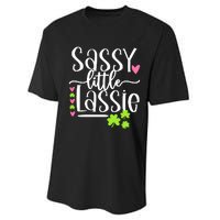 St Patricks Day Baby Sassy Little Lassie Performance Sprint T-Shirt