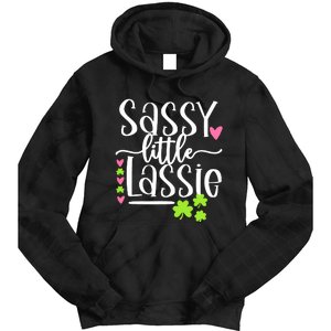 St Patricks Day Baby Sassy Little Lassie Tie Dye Hoodie