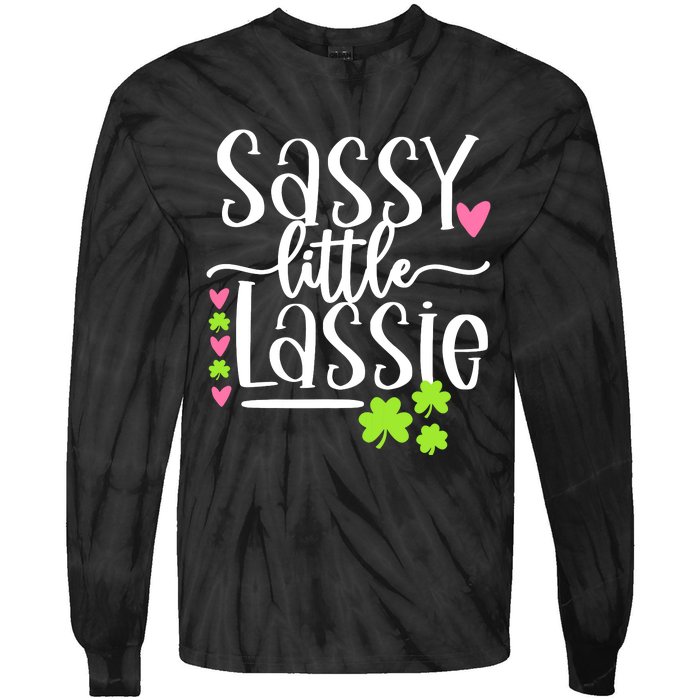 St Patricks Day Baby Sassy Little Lassie Tie-Dye Long Sleeve Shirt