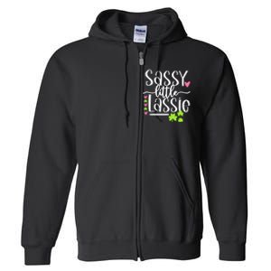 St Patricks Day Baby Sassy Little Lassie Full Zip Hoodie