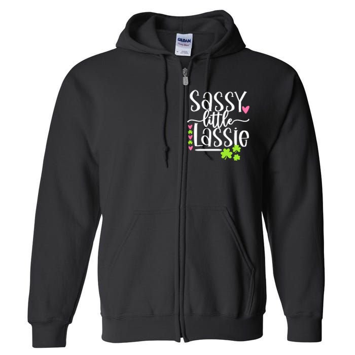 St Patricks Day Baby Sassy Little Lassie Full Zip Hoodie