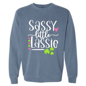 St Patricks Day Baby Sassy Little Lassie Garment-Dyed Sweatshirt