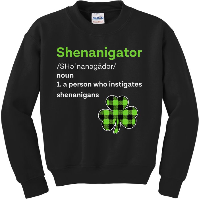 Saint Patrick's Day Gifts Shenanigator Funny Shenanigans Kids Sweatshirt