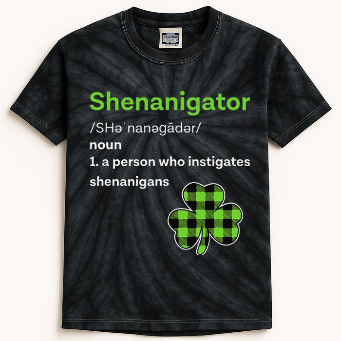 Saint Patrick's Day Gifts Shenanigator Funny Shenanigans Kids Tie-Dye T-Shirt