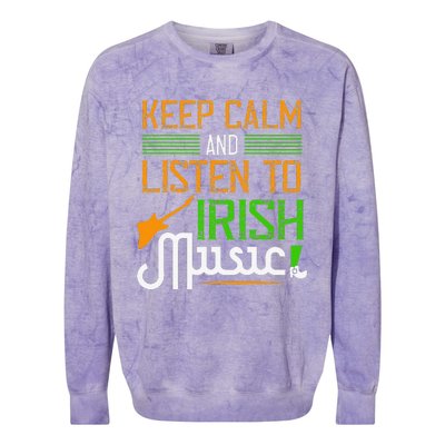 St. Patrick's Day Gifts Funny Irish Listen To Irish Music Colorblast Crewneck Sweatshirt