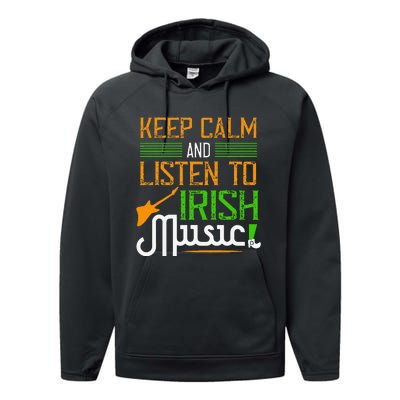 St. Patrick's Day Gifts Funny Irish Listen To Irish Music Performance Fleece Hoodie