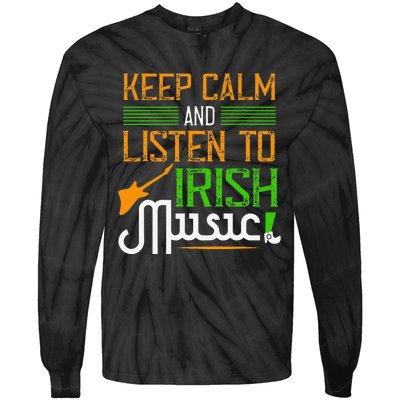 St. Patrick's Day Gifts Funny Irish Listen To Irish Music Tie-Dye Long Sleeve Shirt