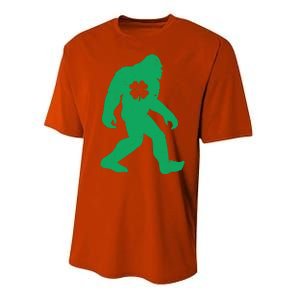 St Patricks Day Lucky Shamrock Clover Big Foot Sasquatch Yeti Performance Sprint T-Shirt