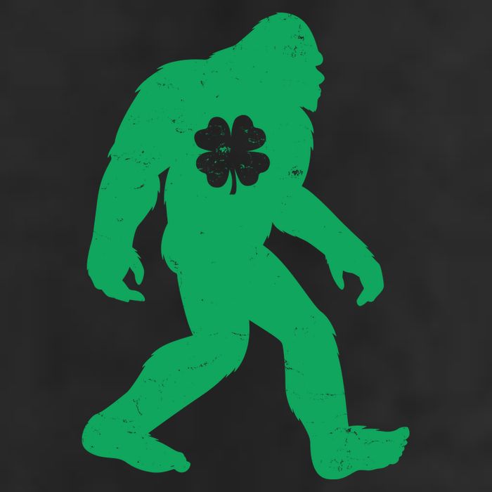 St Patricks Day Lucky Shamrock Clover Big Foot Sasquatch Yeti Cool Comfort Performance Bucket Hat
