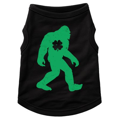 St Patricks Day Lucky Shamrock Clover Big Foot Sasquatch Yeti Doggie Tank