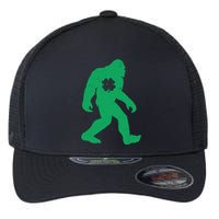 St Patricks Day Lucky Shamrock Clover Big Foot Sasquatch Yeti Flexfit Unipanel Trucker Cap
